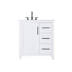 32 Inch Single Bathroom Vanity In White