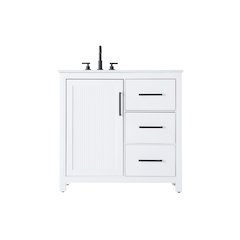 36 Inch Single Bathroom Vanity In White