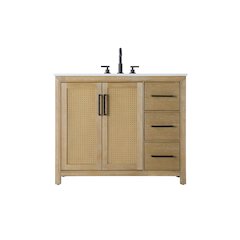 42 Inch Single Bathroom Vanity In Linen Oak