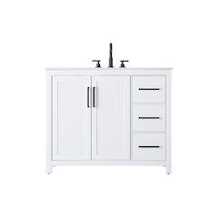 42 Inch Single Bathroom Vanity In White