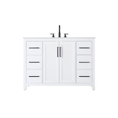 48 Inch Single Bathroom Vanity In White