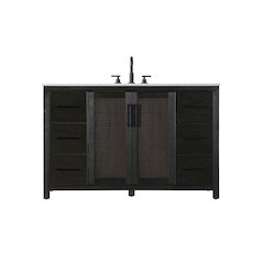 54 Inch Single Bathroom Vanity In Chocolate Oak