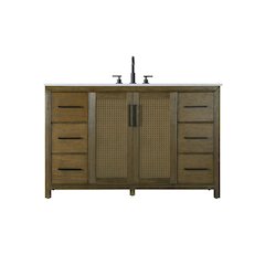 54 Inch Single Bathroom Vanity In Hazel Oak