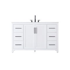 54 Inch Single Bathroom Vanity In White