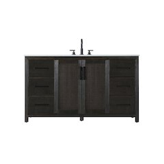 60 Inch Single Bathroom Vanity In Chocolate Oak