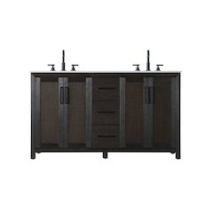 60 Inch Double Bathroom Vanity In Chocolate Oak
