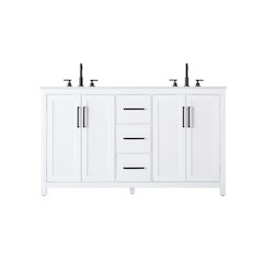 60 Inch Double Bathroom Vanity In White