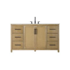 60 Inch Single Bathroom Vanity In Linen Oak