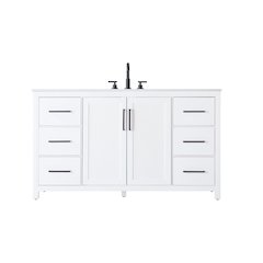 60 Inch Single Bathroom Vanity In White