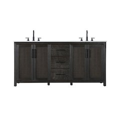 72 Inch Double Bathroom Vanity In Chocolate Oak