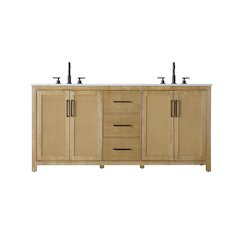 72  Inch Double Bathroom Vanity In Linen Oak