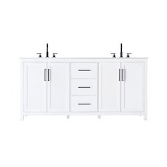 72 Inch Double Bathroom Vanity In White