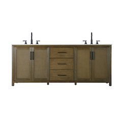 84 Inch Double Bathroom Vanity In Hazel Oak