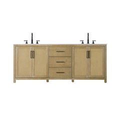 84 Inch Double Bathroom Vanity In Linen Oak