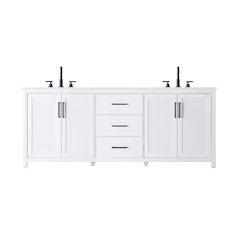 84 Inch Double Bathroom Vanity In White
