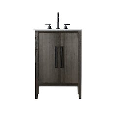 24 inch Single Bathroom Vanity in Chocolate Oak