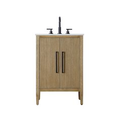 24 inch Single Bathroom Vanity in Linen Oak