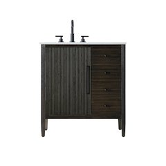 32 inch Single Bathroom Vanity in Chocolate Oak