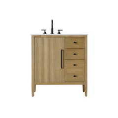 32 inch Single Bathroom Vanity in Linen Oak
