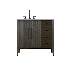 36 inch Single Bathroom Vanity in Chocolate Oak
