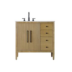 36 inch Single Bathroom Vanity in Linen Oak