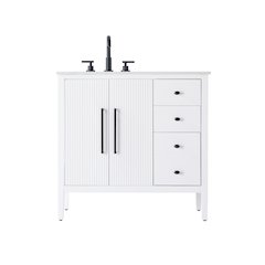 36 inch Single Bathroom Vanity in White