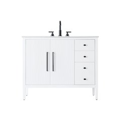 42 inch Single Bathroom Vanity in White