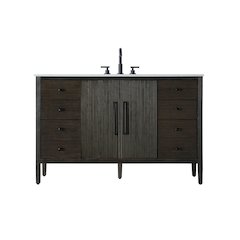 54 inch Single Bathroom Vanity inChocolate Oak