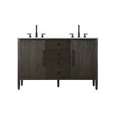 54 inch Double Bathroom Vanity inChocolate Oak