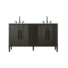 60 inch Double Bathroom Vanity inChocolate Oak