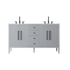 60 inch Double Bathroom Vanity in Grey