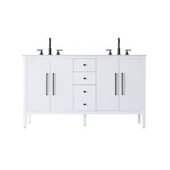 60 inch Double Bathroom Vanity in White