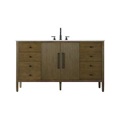 60 inch Single Bathroom Vanity in Hazel Oak