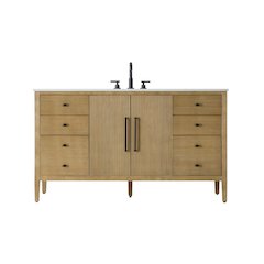 60 inch Single Bathroom Vanity in Linen Oak