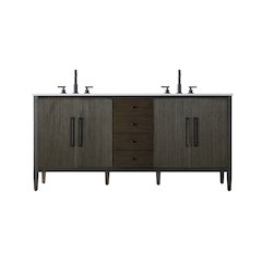72 inch Double Bathroom Vanity inChocolate Oak