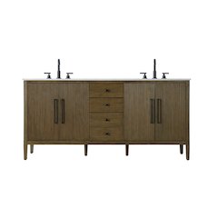 72  inch Double Bathroom Vanity in Hazel Oak