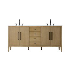 72  inch Double Bathroom Vanity in Linen Oak