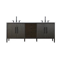 84 inch Double Bathroom Vanity inChocolate Oak