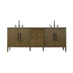 84 inch Double Bathroom Vanity in Hazel Oak