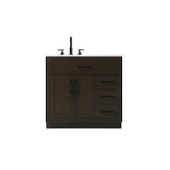 Alden 36 Inch Single Bathroom Vanity In Mocha Brown
