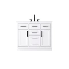Alden 42 Inch Single Bathroom Vanity In White