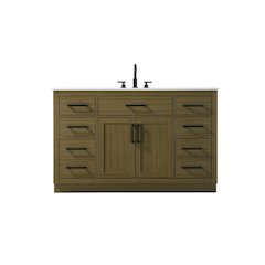 Alden 54 Inch Single Bathroom Vanity In Chestnut Brown
