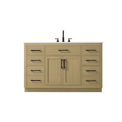 Alden 54 Inch Single Bathroom Vanity In Honey Brown