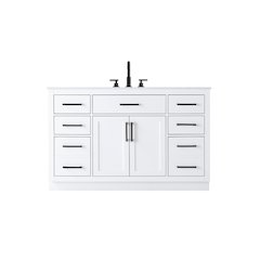 Alden 54 Inch Single Bathroom Vanity In White