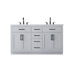 Alden 60 Inch Double Bathroom Vanity In Grey
