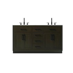 Alden 60 Inch Double Bathroom Vanity In Mocha Brown