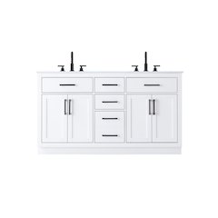 Alden 60 Inch Double Bathroom Vanity In White