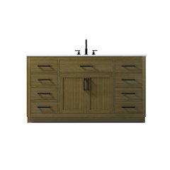 Alden 60 Inch Single Bathroom Vanity In Chestnut Brown