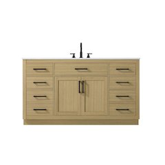 Alden 60 Inch Single Bathroom Vanity In Honey Brown