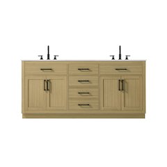 Alden 72 Inch Double Bathroom Vanity In Honey Brown